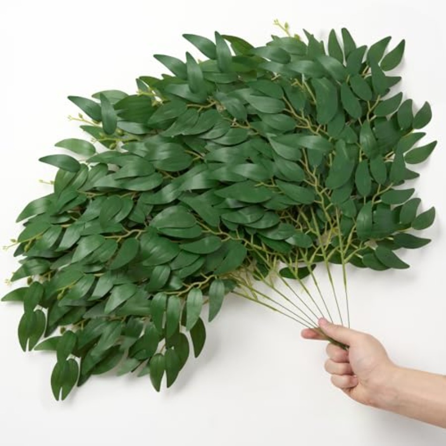 Ruscus Stem Faux - Artificial Italian Ruscus Greenery Stems Picks