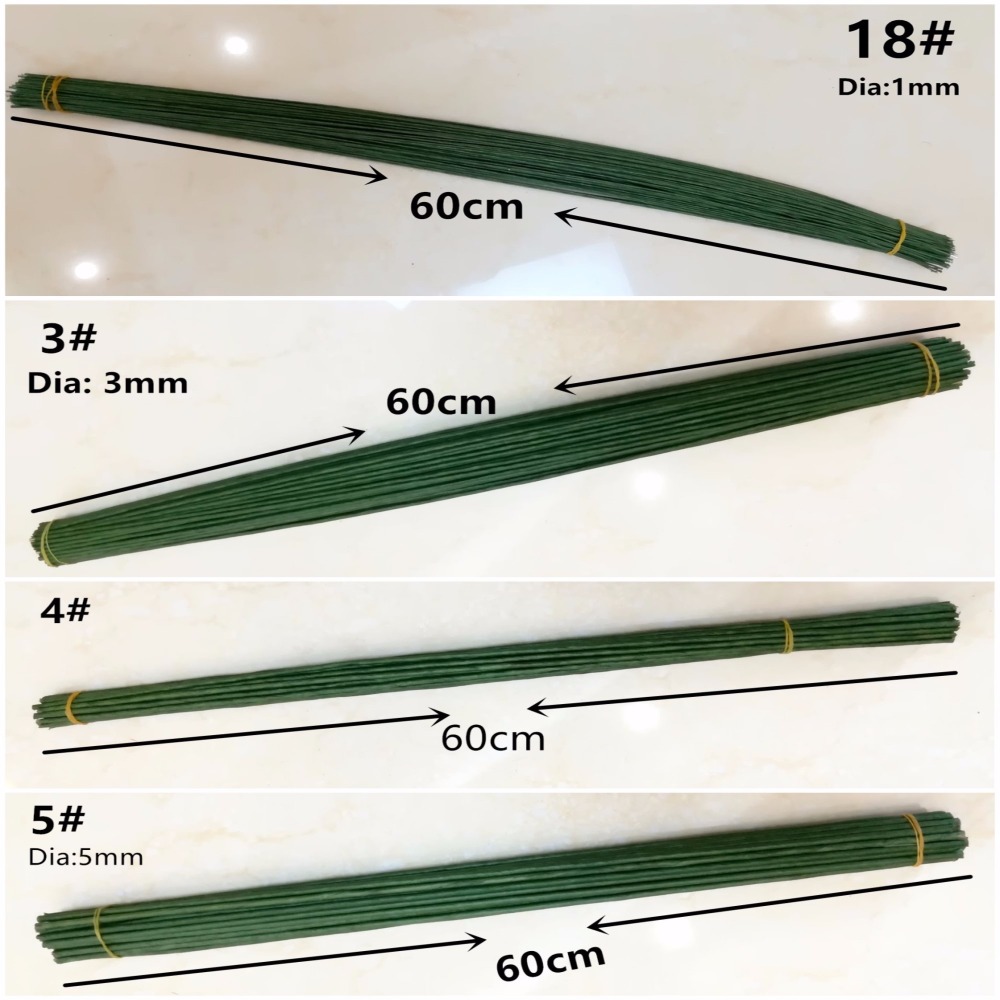 1mm 2/3/4/5mm 40/60cm Dark Gre - Wire Stem Florist 리뷰 및 가격