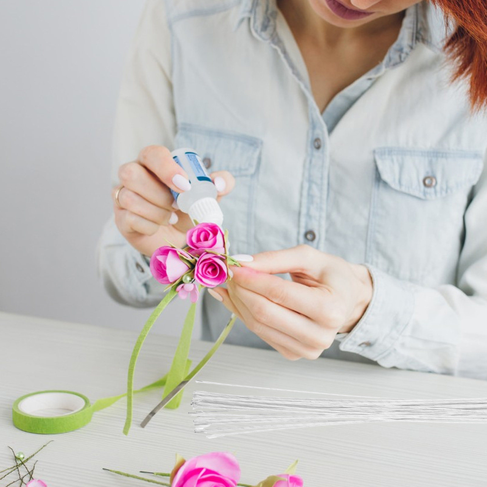 40Pcs Iron Wire Floral Stems S - Wire Stem Florist 리뷰 및 가격